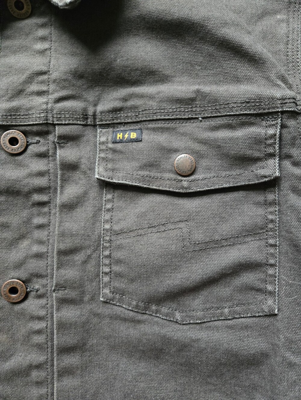 Bowler Brothers Chore Jacket Mens M Green Canvas Field Utility - Picture 2 of 8